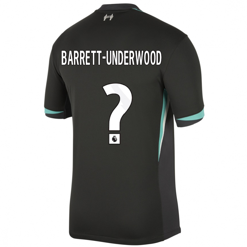 Niño Fútbol Camiseta Keehan Barrett-Underwood #0 Negro Antracita Blanco 2ª Equipación 2024/25 México