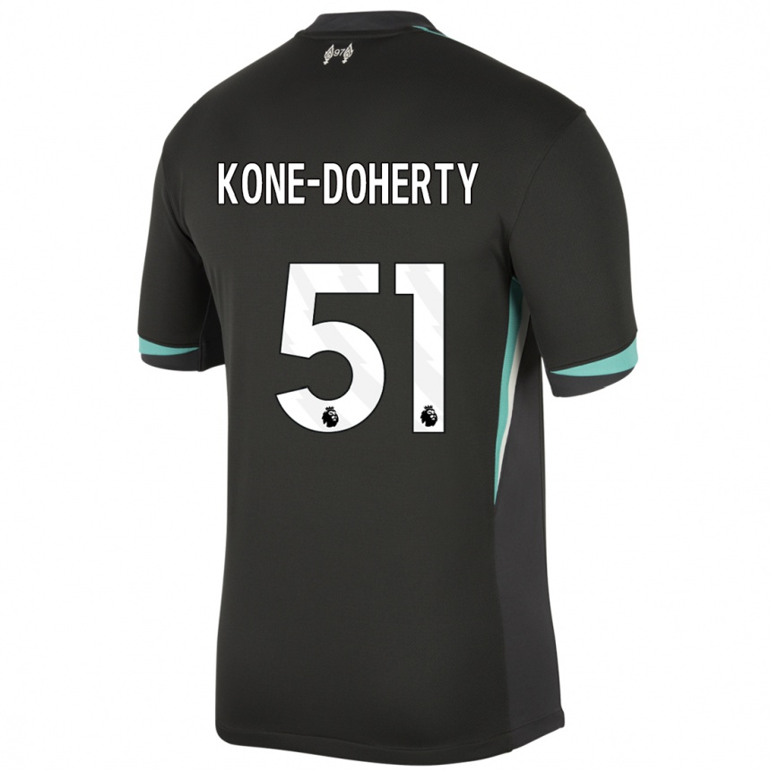 Niño Fútbol Camiseta Trent Kone-Doherty #51 Negro Antracita Blanco 2ª Equipación 2024/25 México