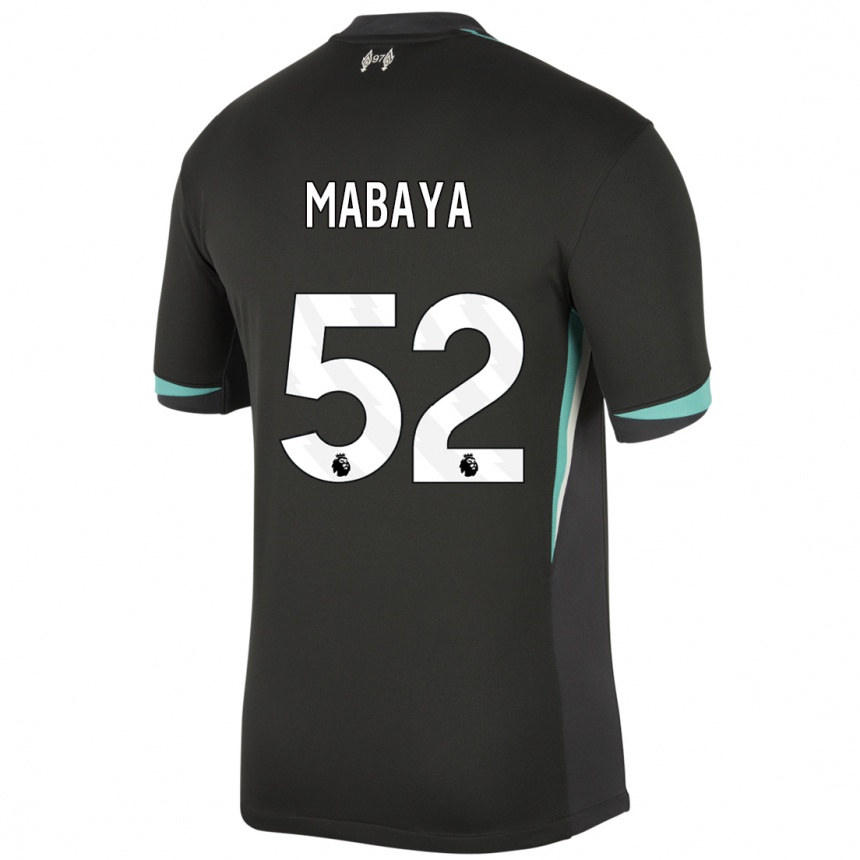 Niño Fútbol Camiseta Isaac Mabaya #52 Negro Antracita Blanco 2ª Equipación 2024/25 México