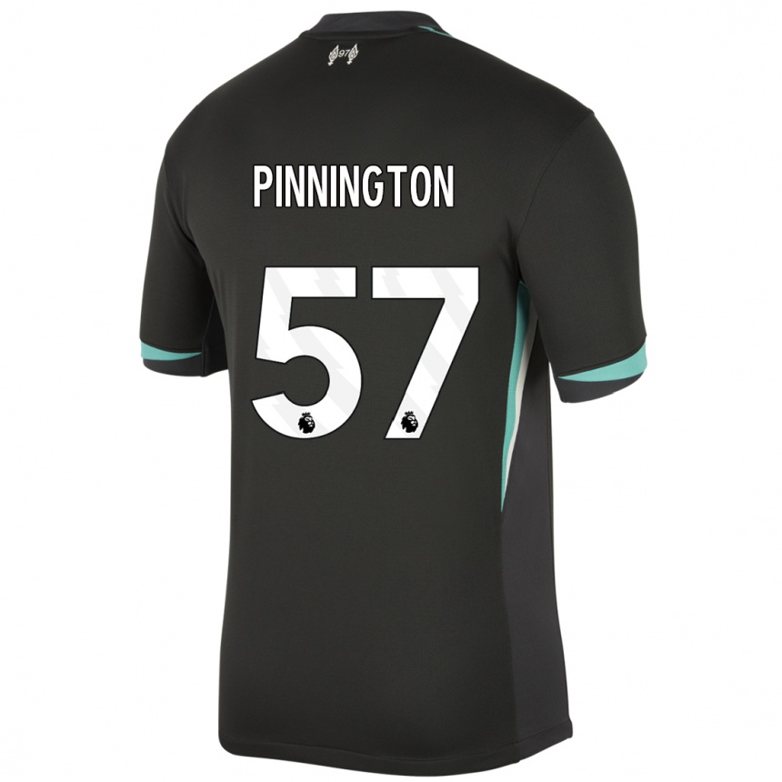 Niño Fútbol Camiseta Carter Pinnington #57 Negro Antracita Blanco 2ª Equipación 2024/25 México