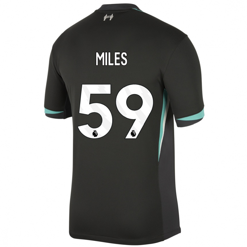 Niño Fútbol Camiseta Terence Miles #59 Negro Antracita Blanco 2ª Equipación 2024/25 México