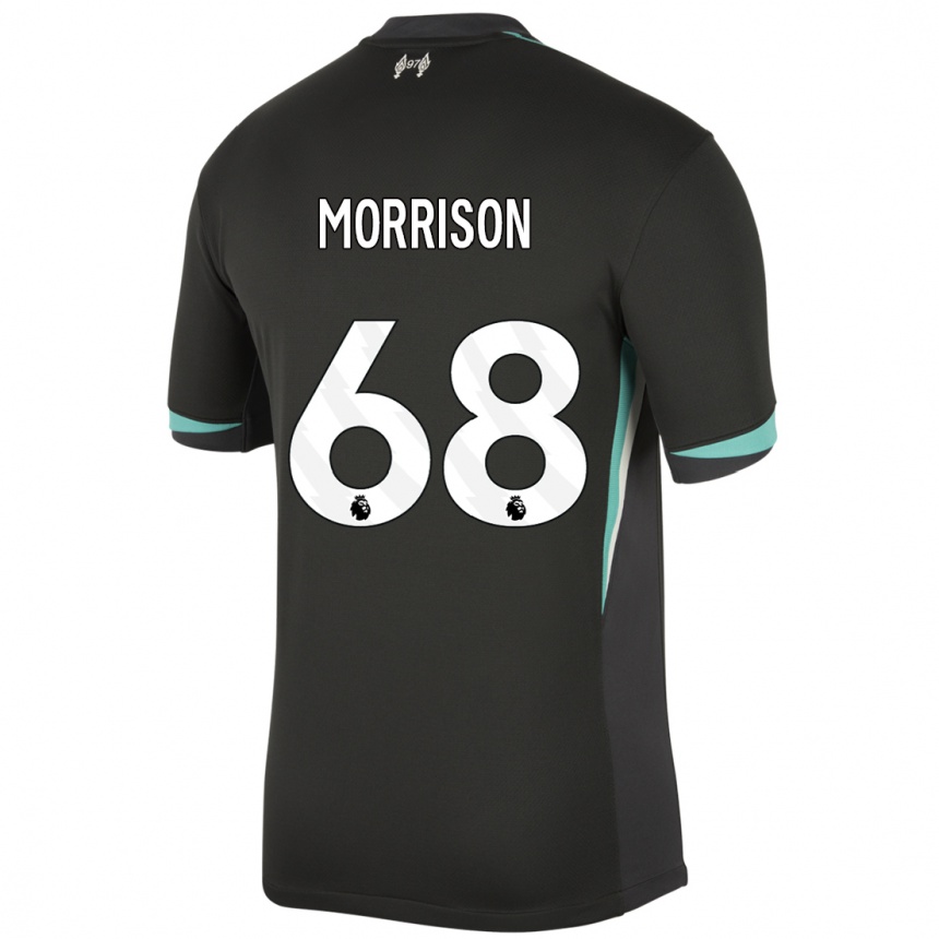 Niño Fútbol Camiseta Kieran Morrison #68 Negro Antracita Blanco 2ª Equipación 2024/25 México