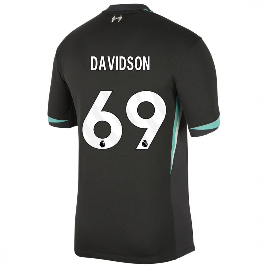 Niño Fútbol Camiseta Josh Davidson #69 Negro Antracita Blanco 2ª Equipación 2024/25 México