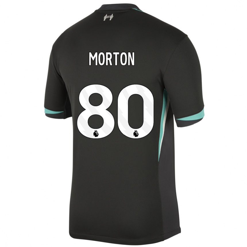 Niño Fútbol Camiseta Tyler Morton #80 Negro Antracita Blanco 2ª Equipación 2024/25 México