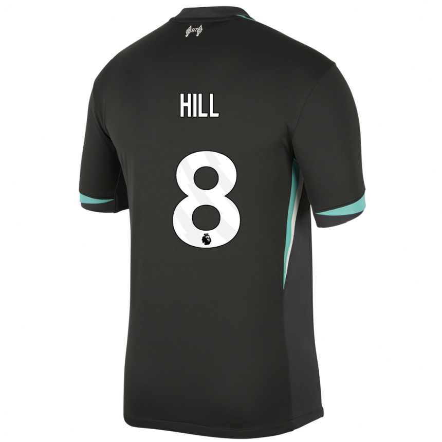 Niño Fútbol Camiseta Tom Hill #8 Negro Antracita Blanco 2ª Equipación 2024/25 México