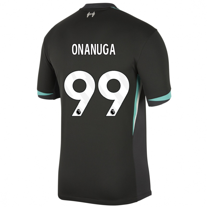 Niño Fútbol Camiseta Fola Onanuga #99 Negro Antracita Blanco 2ª Equipación 2024/25 México