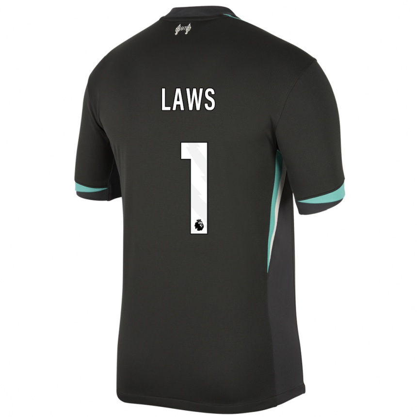 Niño Fútbol Camiseta Rachael Laws #1 Negro Antracita Blanco 2ª Equipación 2024/25 México