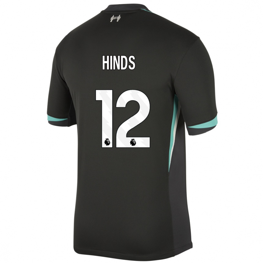 Niño Fútbol Camiseta Taylor Hinds #12 Negro Antracita Blanco 2ª Equipación 2024/25 México