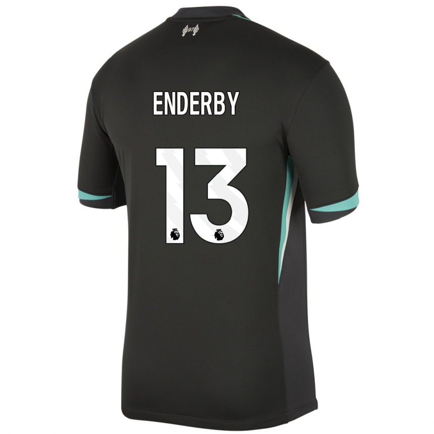 Niño Fútbol Camiseta Mia Enderby #13 Negro Antracita Blanco 2ª Equipación 2024/25 México