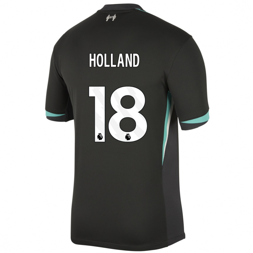 Niño Fútbol Camiseta Ceri Holland #18 Negro Antracita Blanco 2ª Equipación 2024/25 México