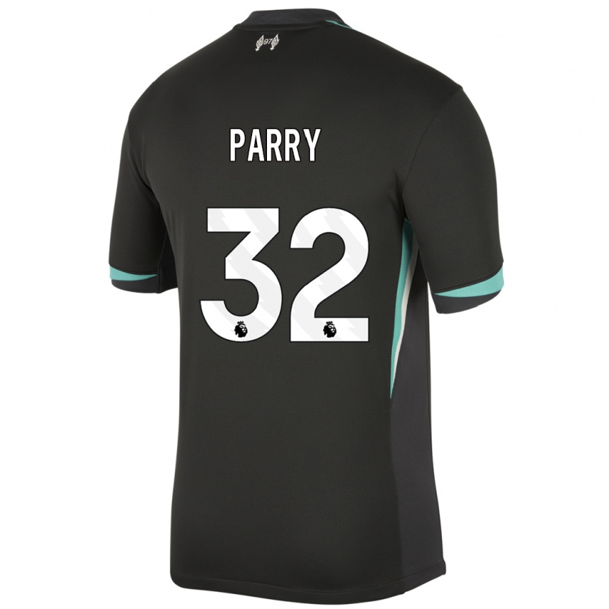 Niño Fútbol Camiseta Lucy Parry #32 Negro Antracita Blanco 2ª Equipación 2024/25 México