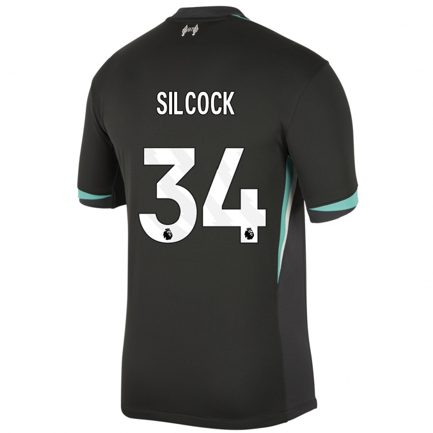 Niño Fútbol Camiseta Hannah Silcock #34 Negro Antracita Blanco 2ª Equipación 2024/25 México