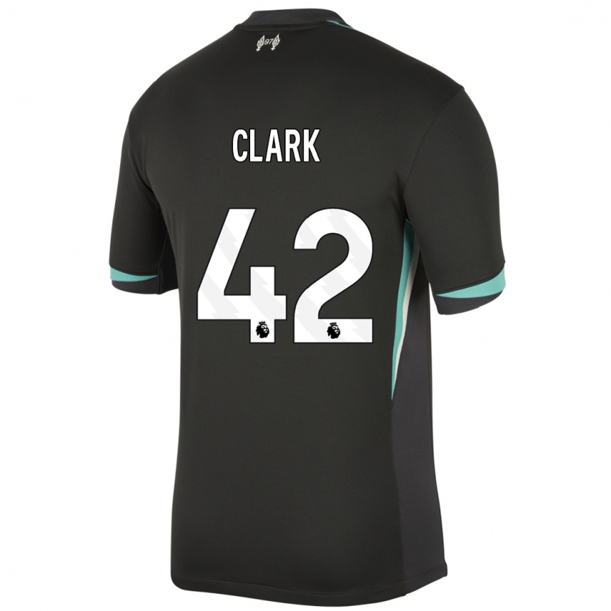 Niño Fútbol Camiseta Bobby Clark #42 Negro Antracita Blanco 2ª Equipación 2024/25 México