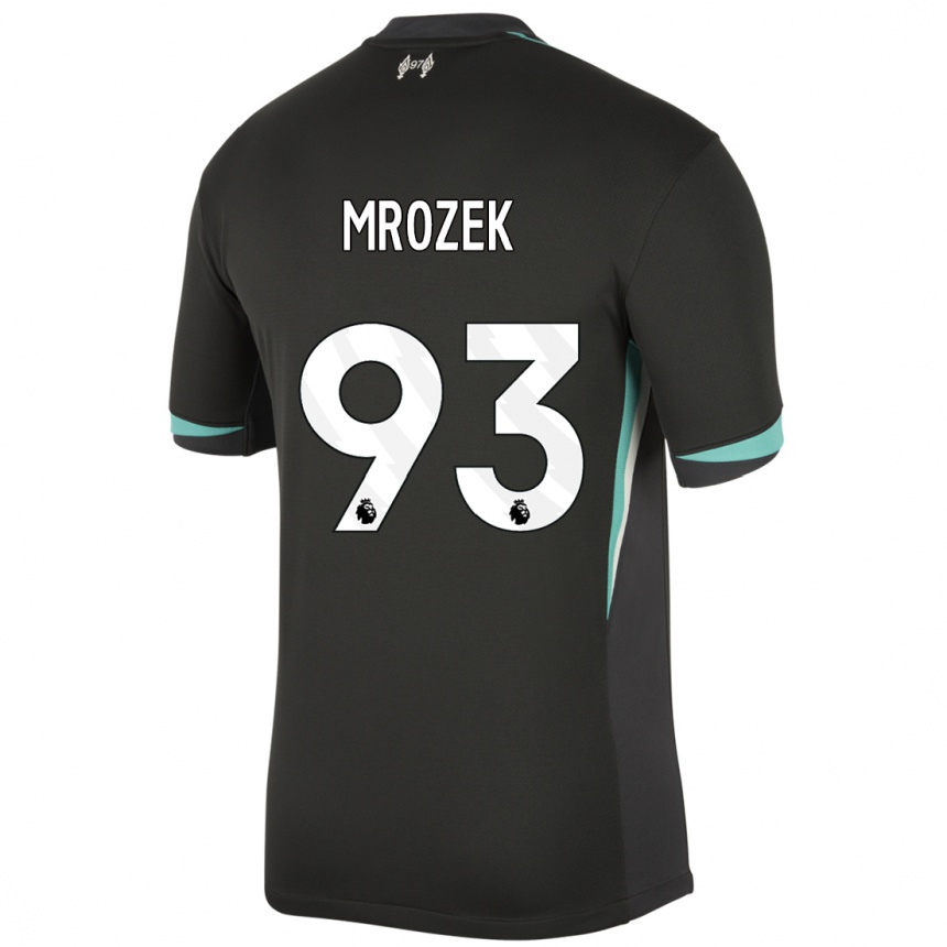 Niño Fútbol Camiseta Fabian Mrozek #93 Negro Antracita Blanco 2ª Equipación 2024/25 México