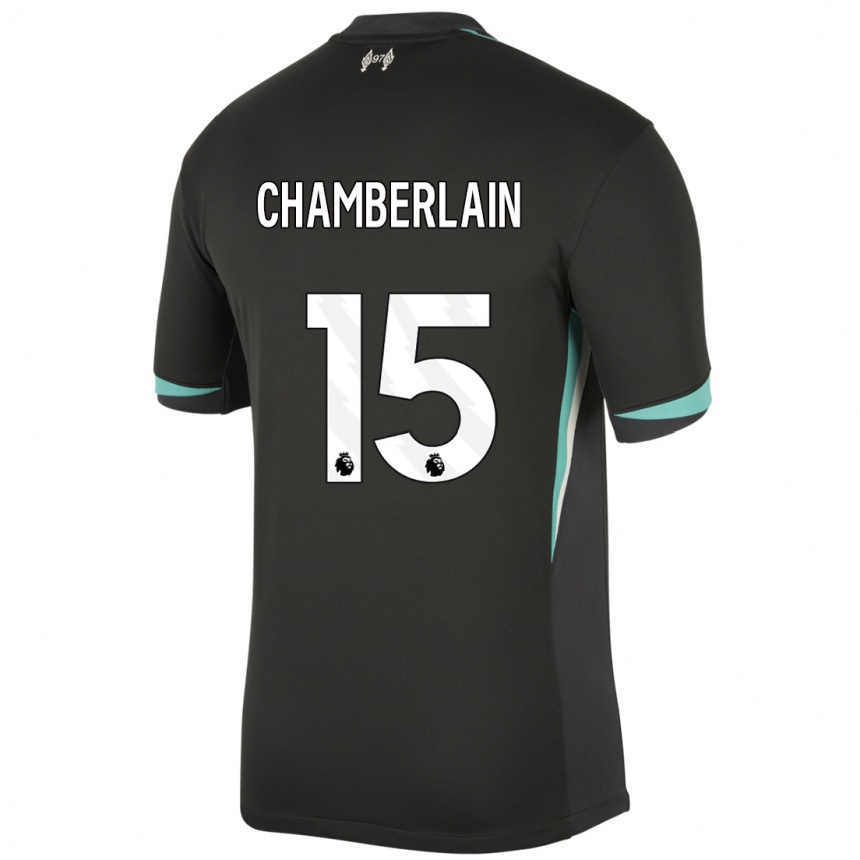 Niño Fútbol Camiseta Alex Oxlade Chamberlain #15 Negro Antracita Blanco 2ª Equipación 2024/25 México