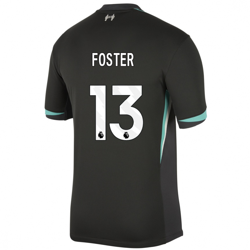 Niño Fútbol Camiseta Rylee Foster #13 Negro Antracita Blanco 2ª Equipación 2024/25 México