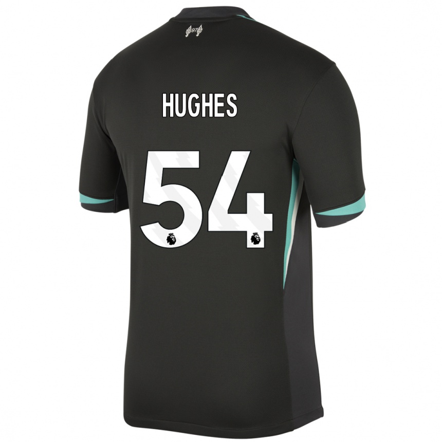 Niño Fútbol Camiseta Liam Hughes #54 Negro Antracita Blanco 2ª Equipación 2024/25 México