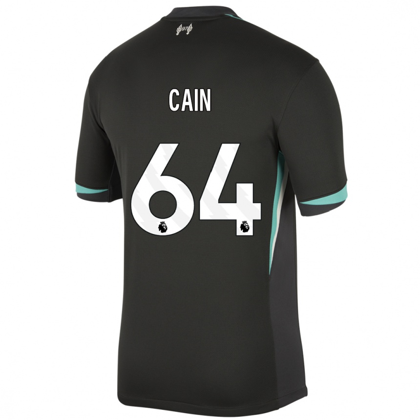 Niño Fútbol Camiseta Jake Cain #64 Negro Antracita Blanco 2ª Equipación 2024/25 México