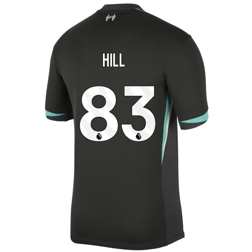 Niño Fútbol Camiseta Thomas Hill #83 Negro Antracita Blanco 2ª Equipación 2024/25 México