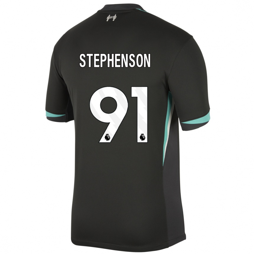 Niño Fútbol Camiseta Luca Stephenson #91 Negro Antracita Blanco 2ª Equipación 2024/25 México