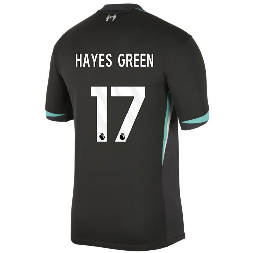 Niño Fútbol Camiseta Charlie Hayes-Green #17 Negro Antracita Blanco 2ª Equipación 2024/25 México