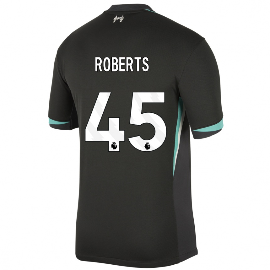 Niño Fútbol Camiseta Iwan Roberts #45 Negro Antracita Blanco 2ª Equipación 2024/25 México