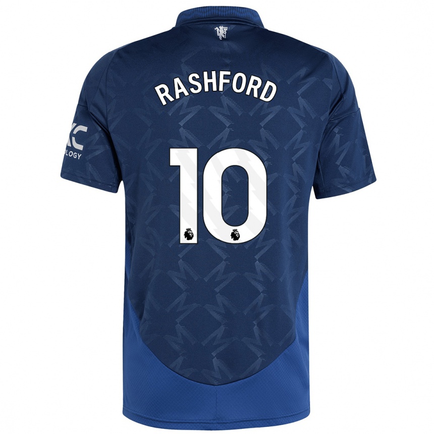 Niño Fútbol Camiseta Marcus Rashford #10 Índigo 2ª Equipación 2024/25 México