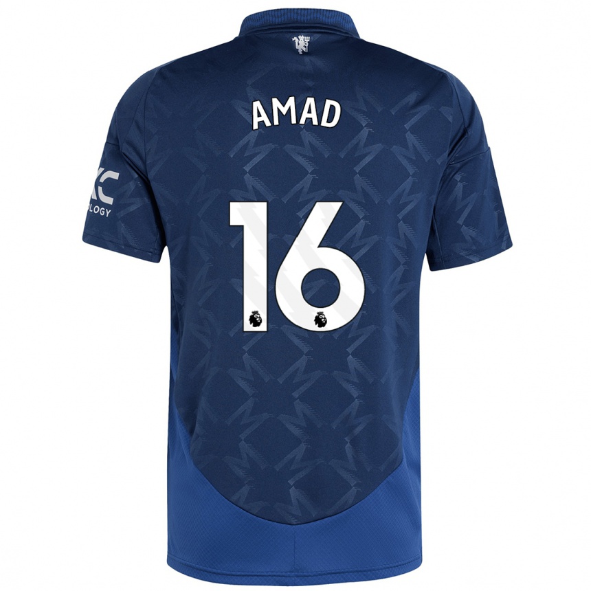 Niño Fútbol Camiseta Amad Diallo #16 Índigo 2ª Equipación 2024/25 México