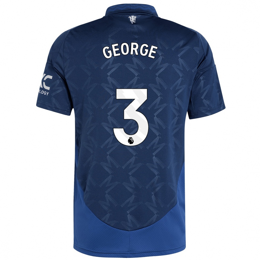 Niño Fútbol Camiseta Gabby George #3 Índigo 2ª Equipación 2024/25 México