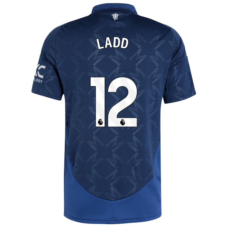 Niño Fútbol Camiseta Hayley Ladd #12 Índigo 2ª Equipación 2024/25 México