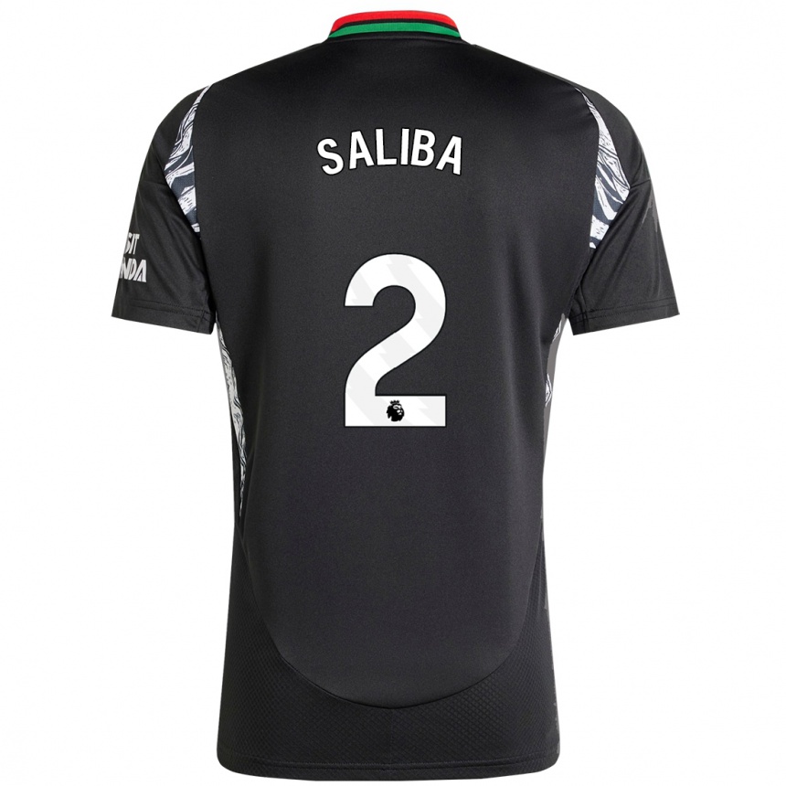 Niño Fútbol Camiseta William Saliba #2 Negro 2ª Equipación 2024/25 México