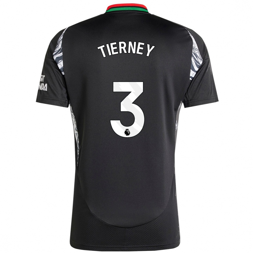 Niño Fútbol Camiseta Kieran Tierney #3 Negro 2ª Equipación 2024/25 México