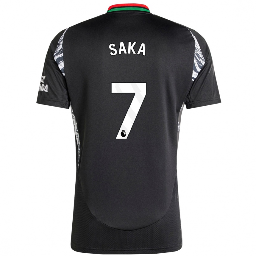 Niño Fútbol Camiseta Bukayo Saka #7 Negro 2ª Equipación 2024/25 México