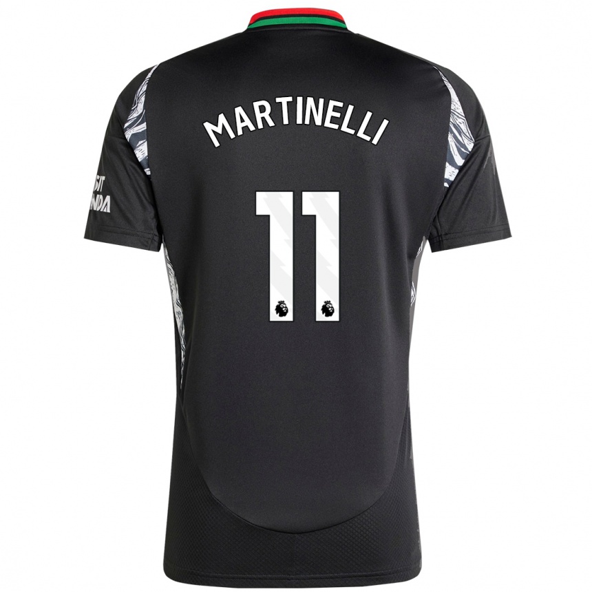 Niño Fútbol Camiseta Gabriel Martinelli #11 Negro 2ª Equipación 2024/25 México