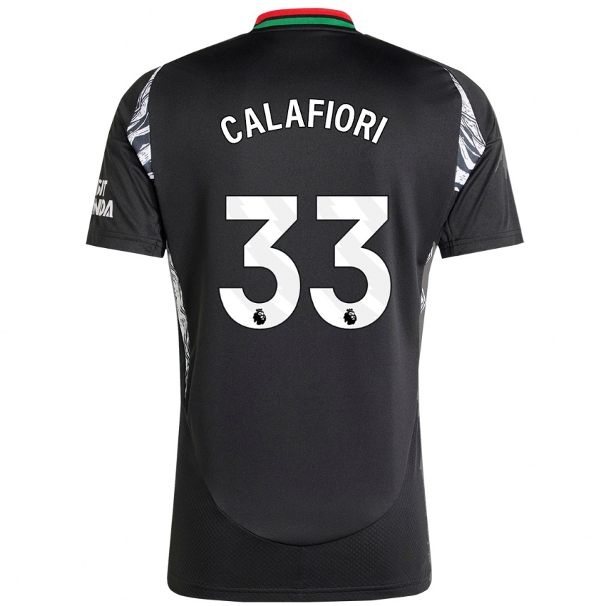 Niño Fútbol Camiseta Riccardo Calafiori #33 Negro 2ª Equipación 2024/25 México