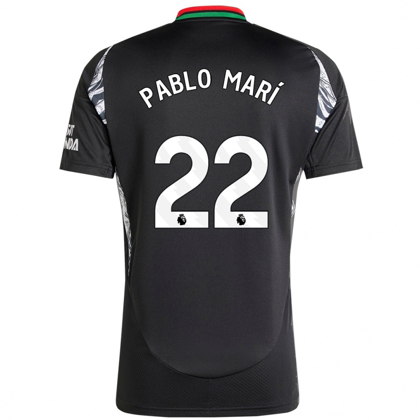 Niño Fútbol Camiseta Pablo Mari #22 Negro 2ª Equipación 2024/25 México