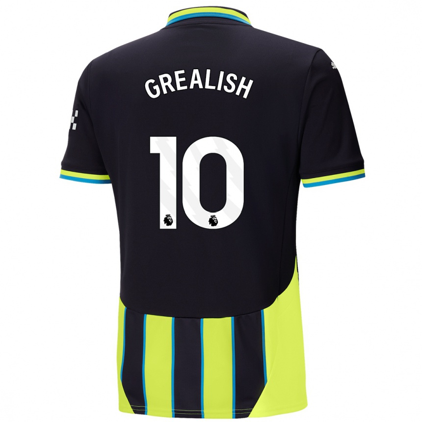 Niño Fútbol Camiseta Jack Grealish #10 Azul Amarillo 2ª Equipación 2024/25 México