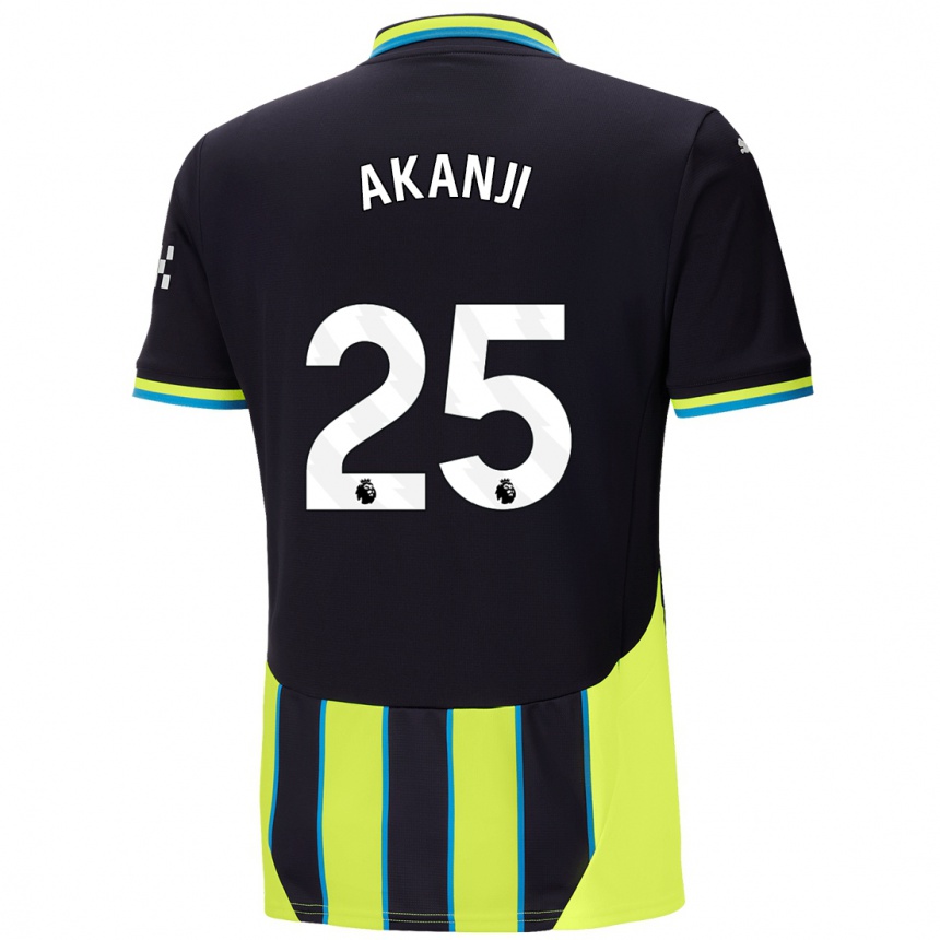 Niño Fútbol Camiseta Manuel Akanji #25 Azul Amarillo 2ª Equipación 2024/25 México