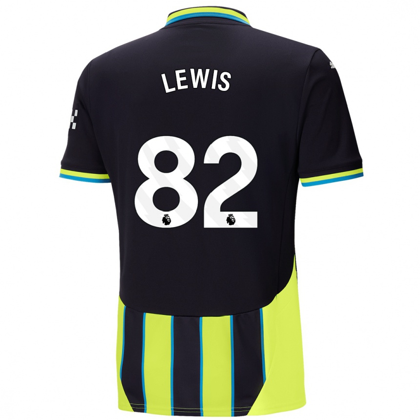 Niño Fútbol Camiseta Rico Lewis #82 Azul Amarillo 2ª Equipación 2024/25 México