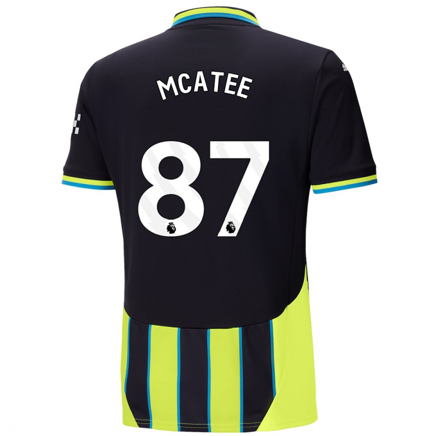 Niño Fútbol Camiseta James Mcatee #87 Azul Amarillo 2ª Equipación 2024/25 México