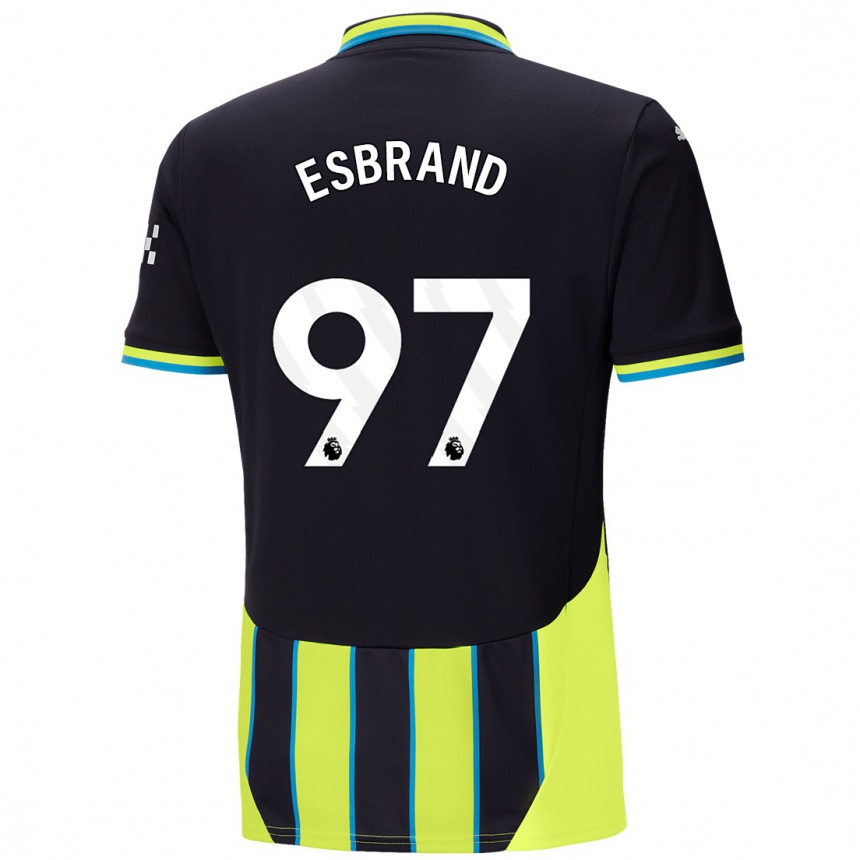 Niño Fútbol Camiseta Josh Wilson-Esbrand #97 Azul Amarillo 2ª Equipación 2024/25 México