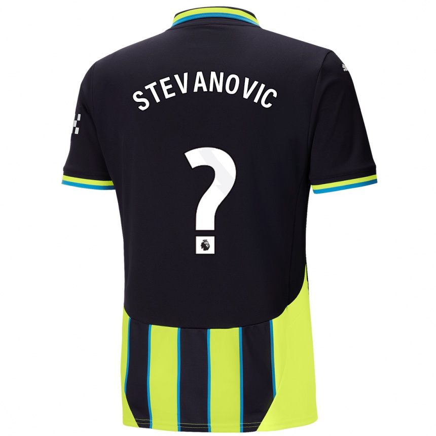 Niño Fútbol Camiseta Filip Stevanovic #0 Azul Amarillo 2ª Equipación 2024/25 México