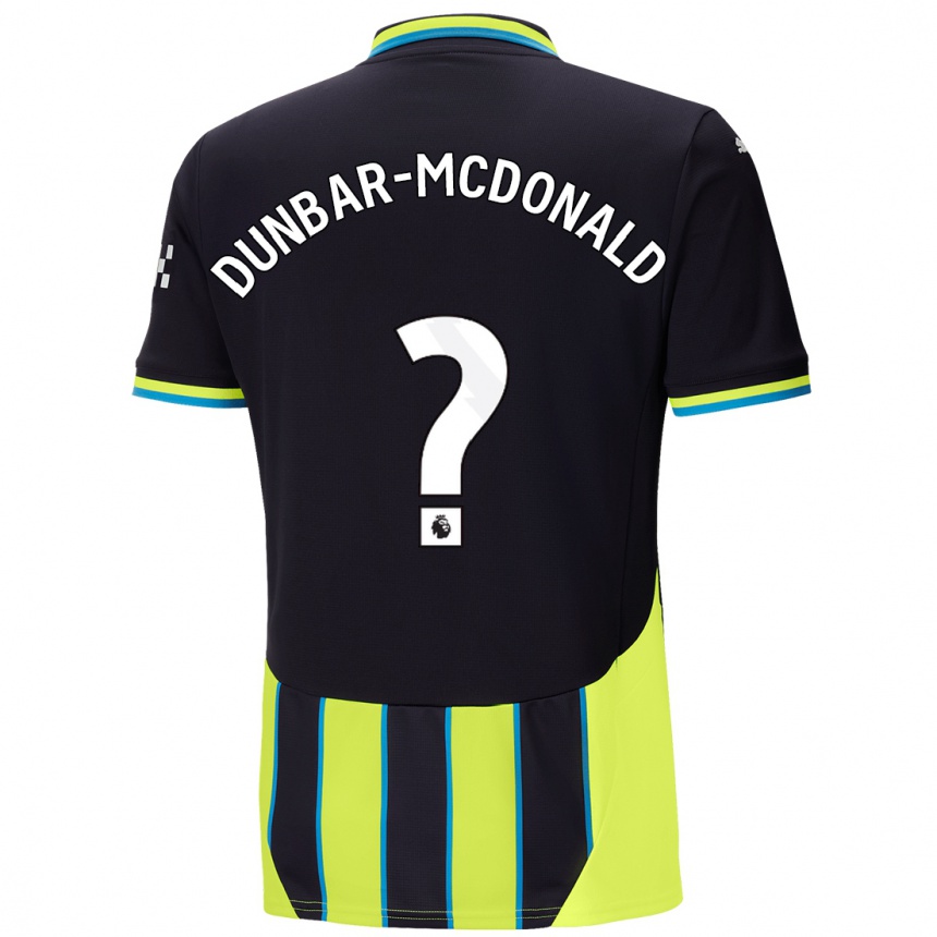 Niño Fútbol Camiseta Christian Dunbar-Mcdonald #0 Azul Amarillo 2ª Equipación 2024/25 México