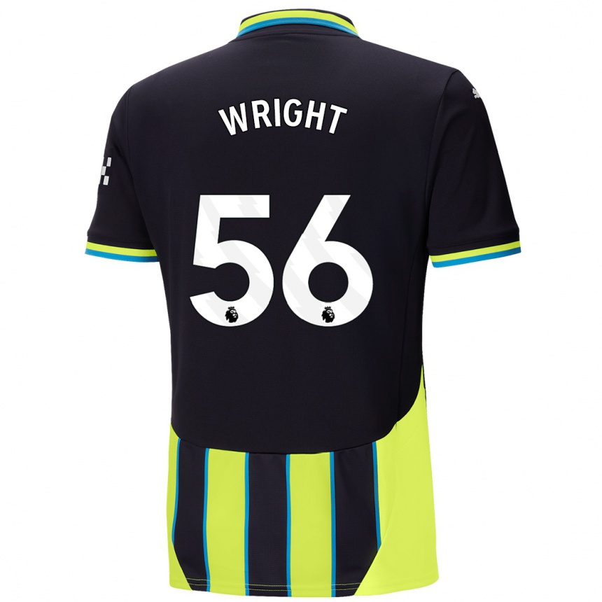 Niño Fútbol Camiseta Jacob Wright #56 Azul Amarillo 2ª Equipación 2024/25 México