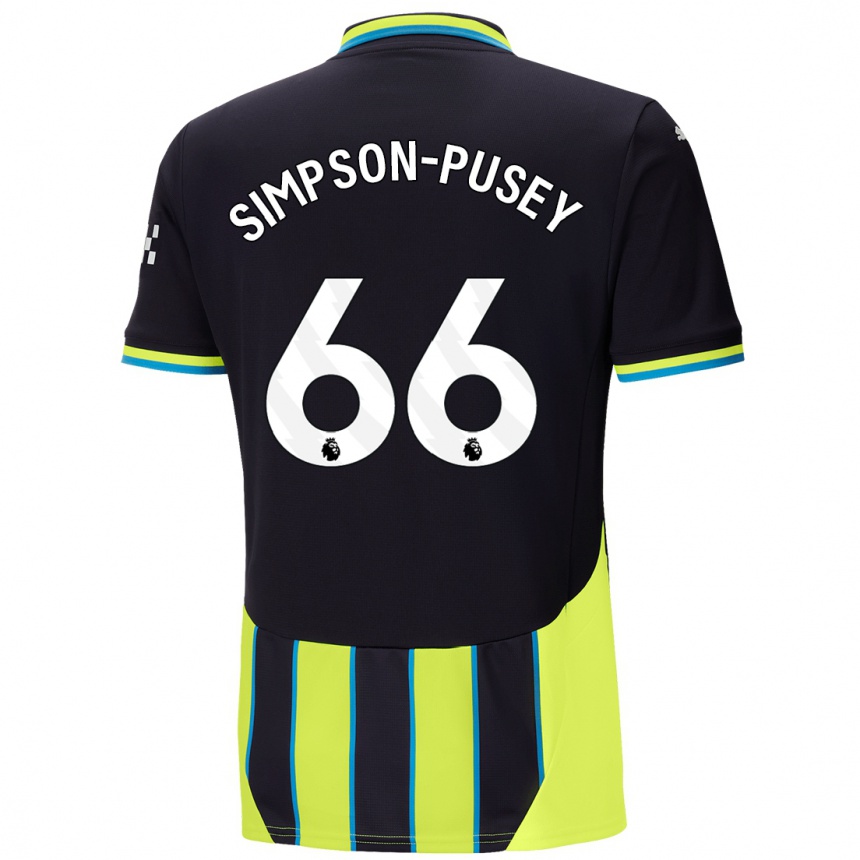 Niño Fútbol Camiseta Jahmai Simpson-Pusey #66 Azul Amarillo 2ª Equipación 2024/25 México