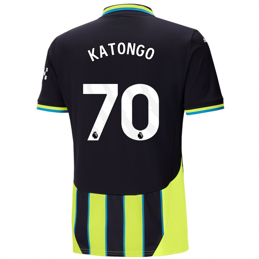 Niño Fútbol Camiseta Jadel Katongo #70 Azul Amarillo 2ª Equipación 2024/25 México