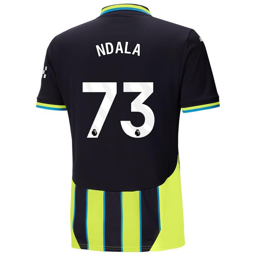 Niño Fútbol Camiseta Joel Ndala #73 Azul Amarillo 2ª Equipación 2024/25 México