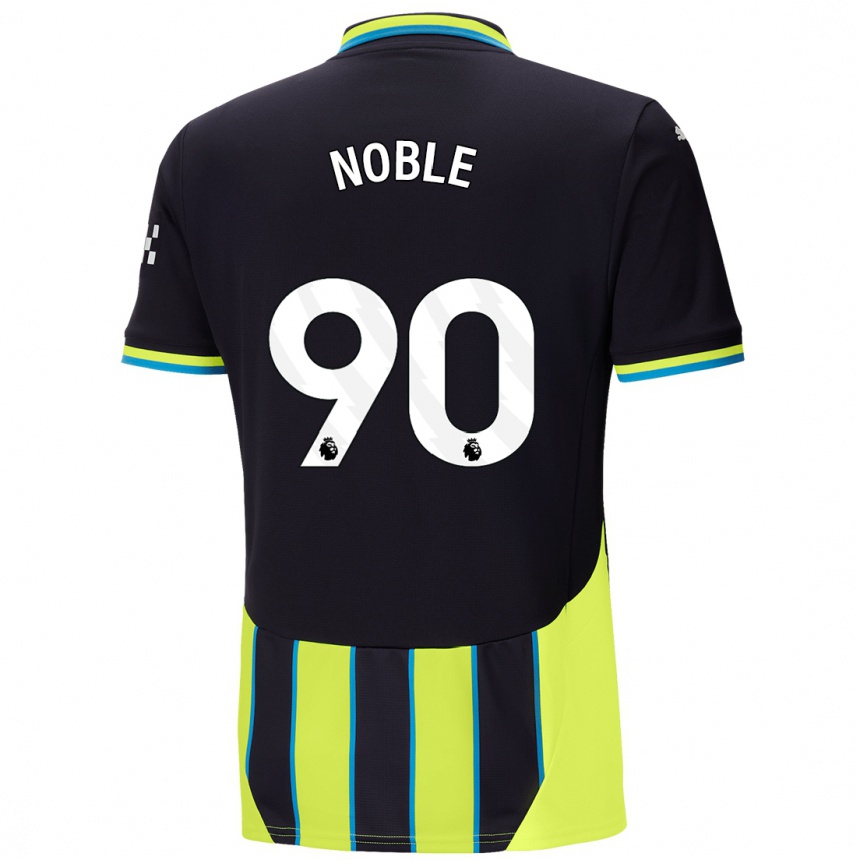 Niño Fútbol Camiseta Kian Noble #90 Azul Amarillo 2ª Equipación 2024/25 México