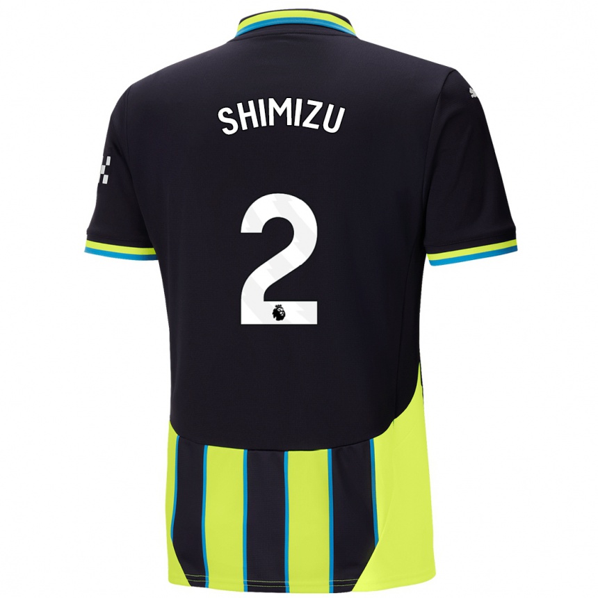 Niño Fútbol Camiseta Risa Shimizu #2 Azul Amarillo 2ª Equipación 2024/25 México