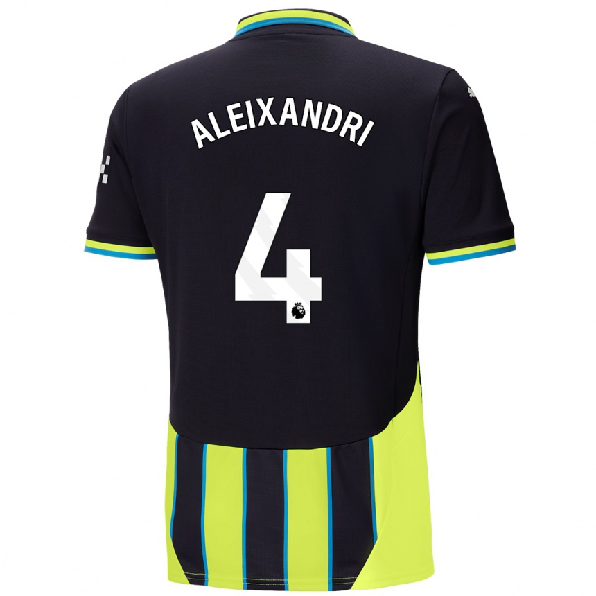 Niño Fútbol Camiseta Laia Aleixandri #4 Azul Amarillo 2ª Equipación 2024/25 México